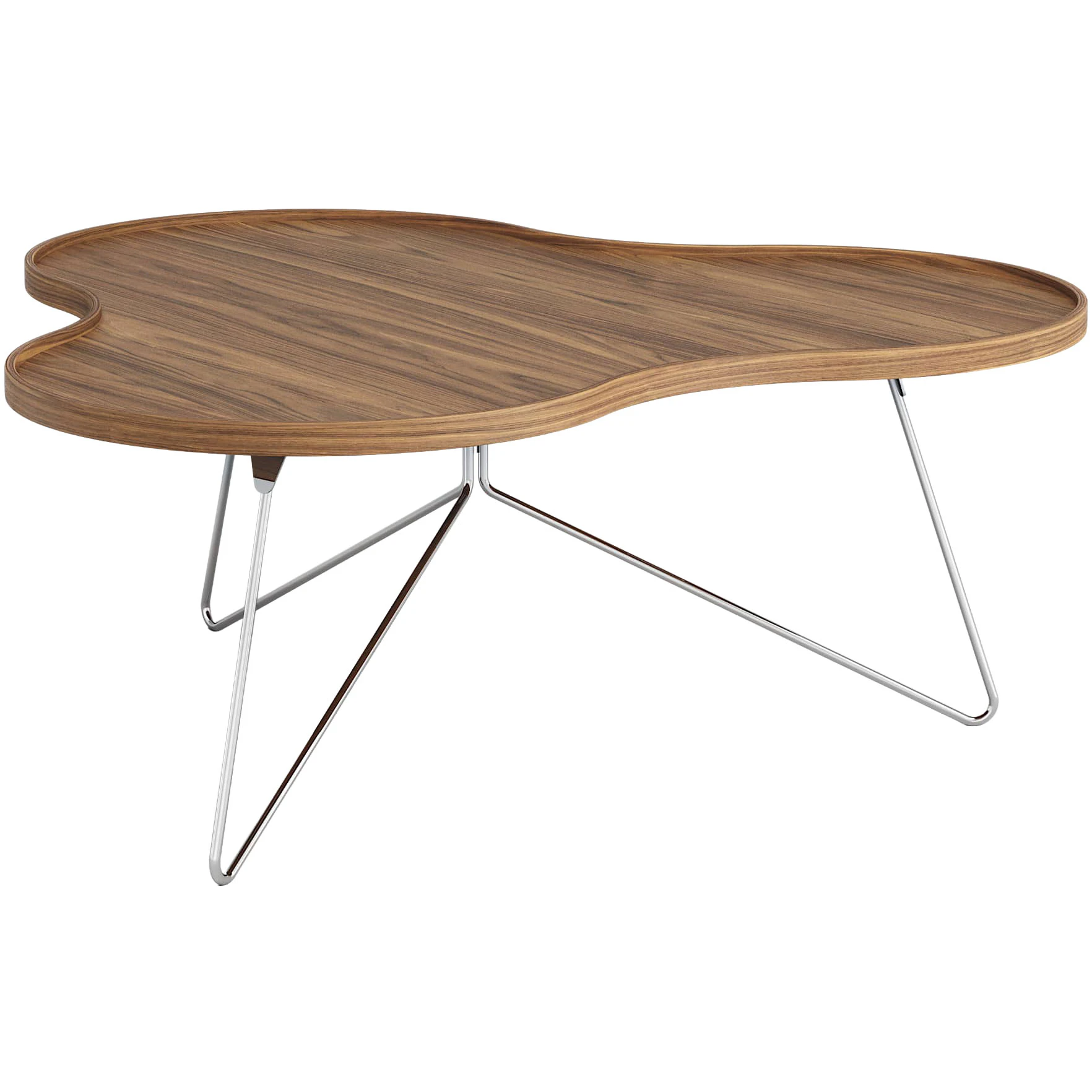 Swedese Flower Mono Soffbord 114x45 Cm Krom / Valn&ouml;t - Soffbord Kromat St&aring;l Valn&ouml;t - 29034/V190