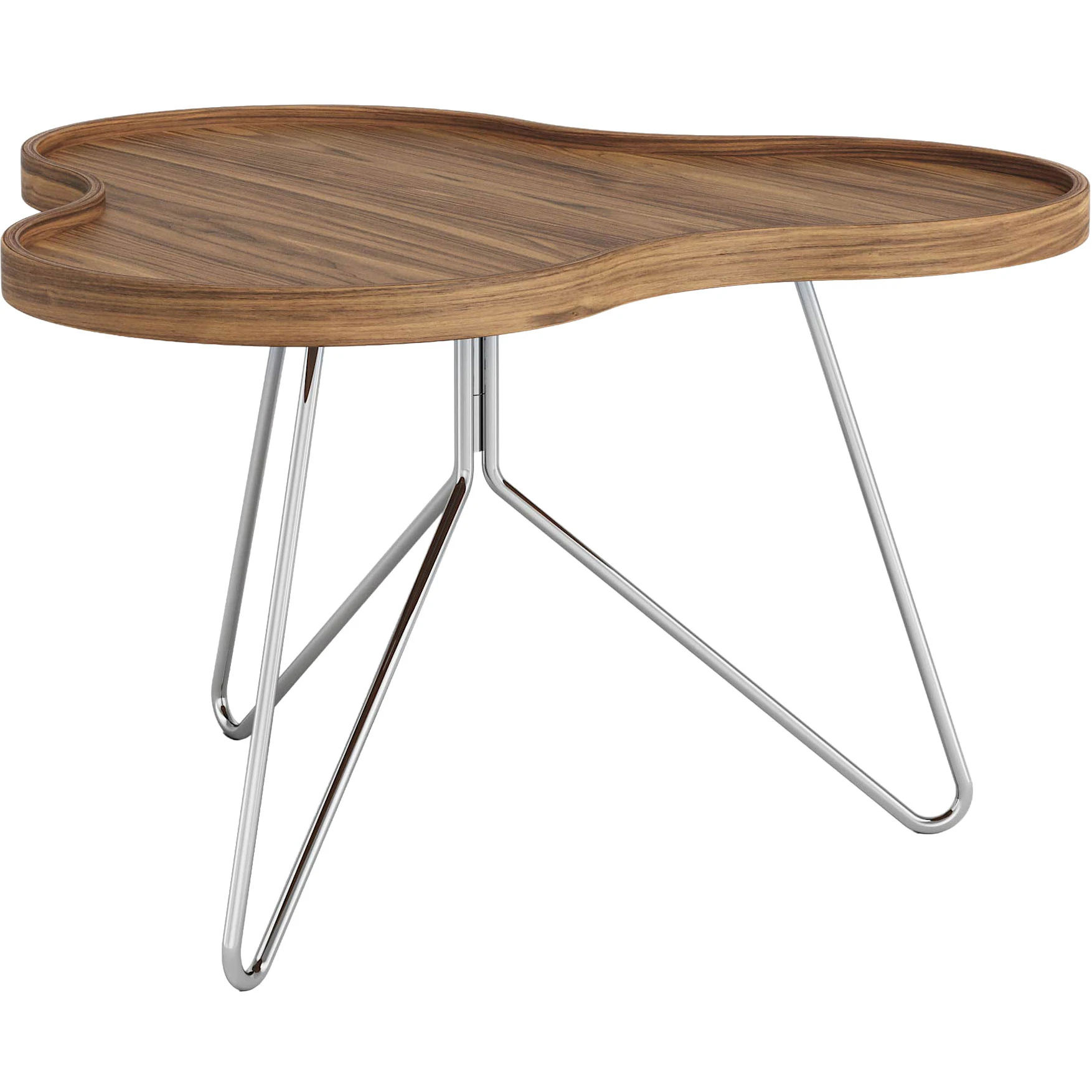 Swedese Flower Mono Soffbord 66x39 Cm Krom / Valn&ouml;t - Soffbord Kromat St&aring;l Valn&ouml;t - 29035/V139