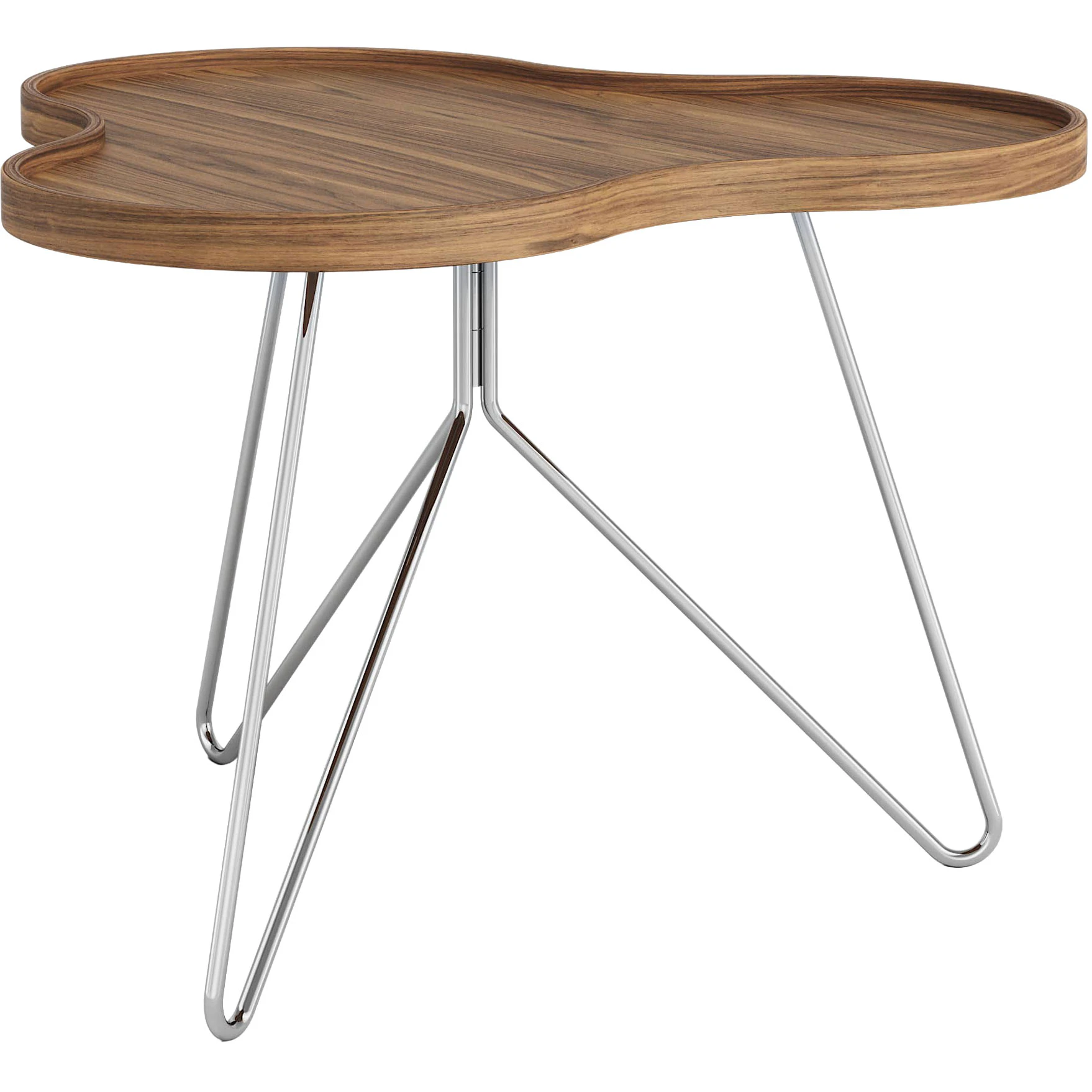 Swedese Flower Mono Soffbord 66x45 Cm Krom / Valn&ouml;t - Soffbord Kromat St&aring;l Valn&ouml;t - 29035/V190