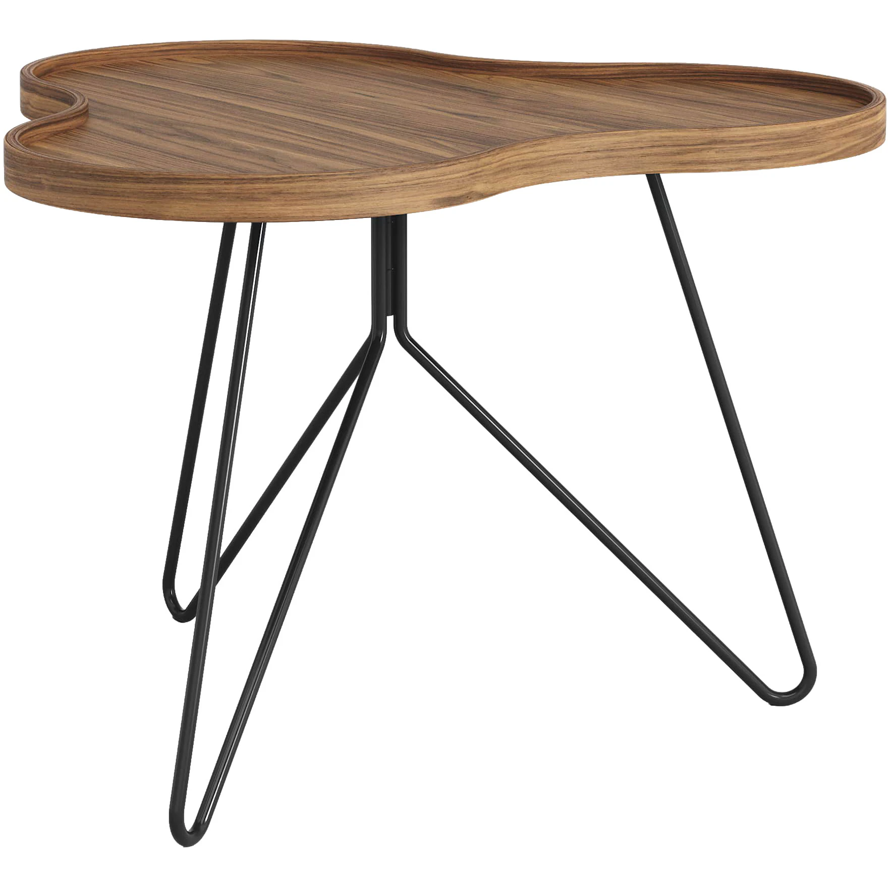 Swedese Flower Mono Soffbord 66x45 Cm Svart / Valn&ouml;t - Soffbord Lackerat St&aring;l Svart - 29035/V122