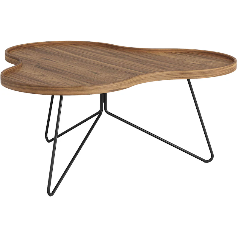 Flower Mono Soffbord 90x39 cm, Svart / Valnöt