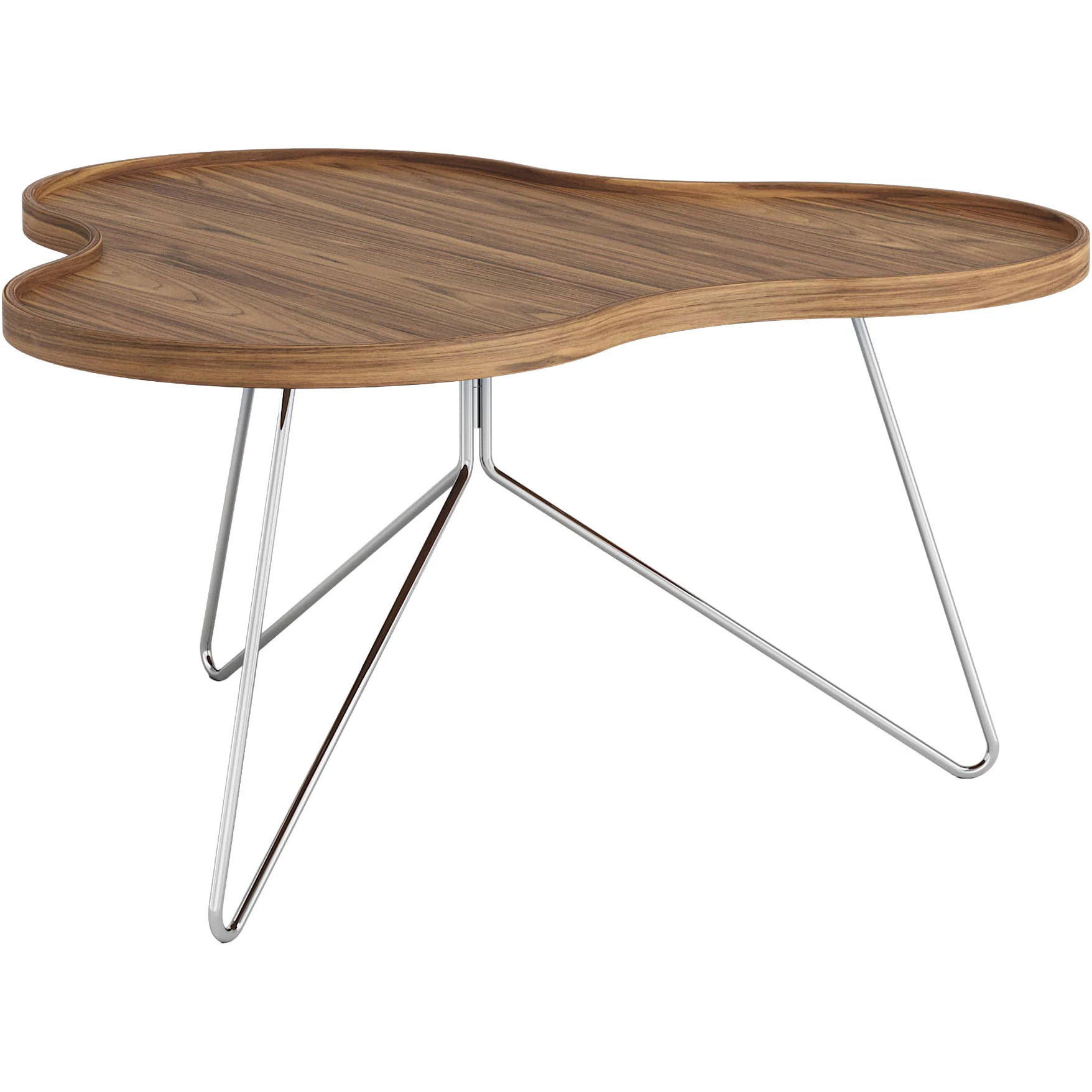 Swedese Flower Mono Soffbord 90x45 Cm Krom / Valn&ouml;t - Soffbord Kromat St&aring;l Valn&ouml;t - 29036/V190