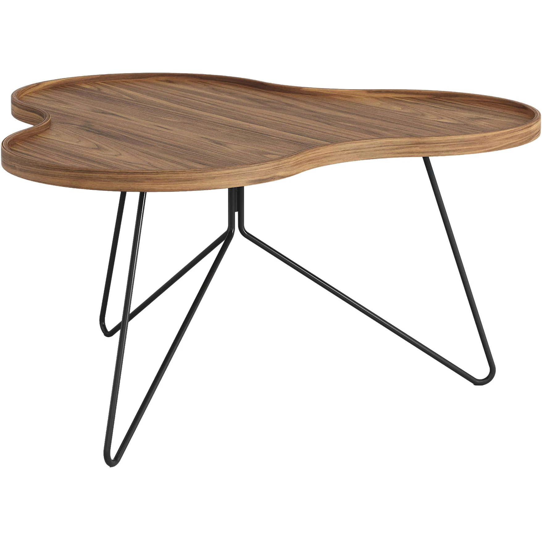 Swedese Flower Mono Soffbord 90x45 Cm Svart / Valn&ouml;t - Soffbord Lackerat St&aring;l Svart - 29036/V122