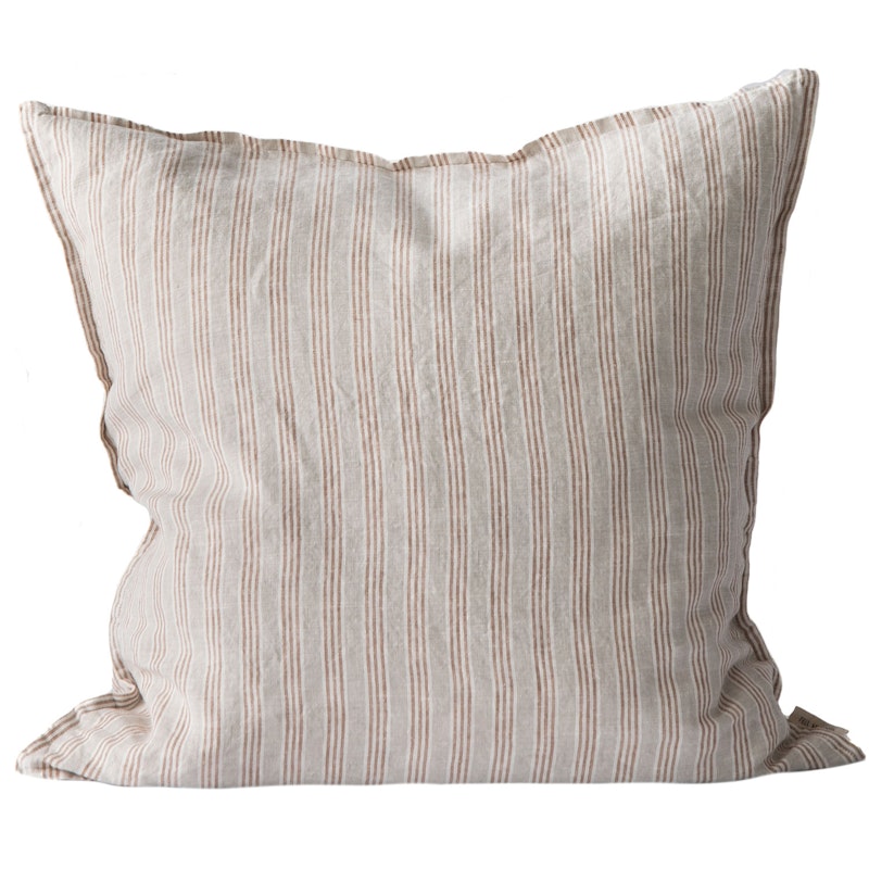 Linen Kuddfodral 50x50 cm, Hazelnut Stripe