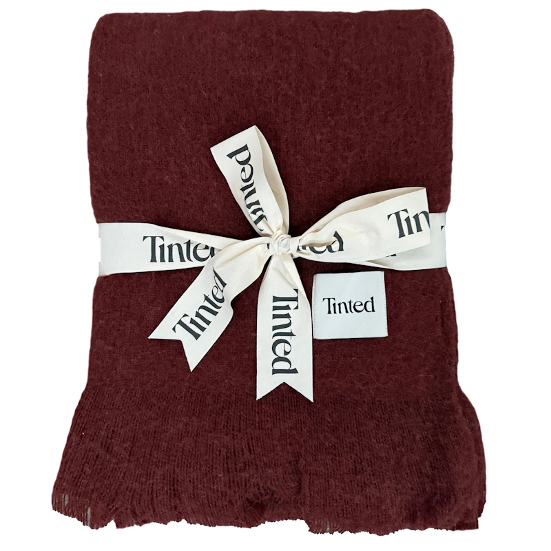 Fingal Ullpläd 130x170 cm, Vinröd