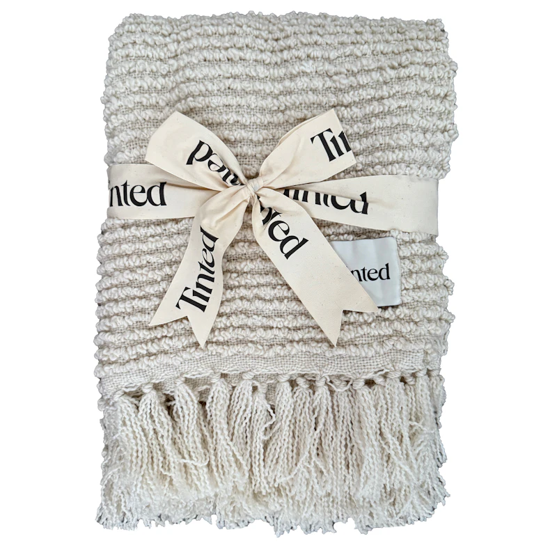 Janzen Ullpläd Bouclé 130x170 cm, Off-white