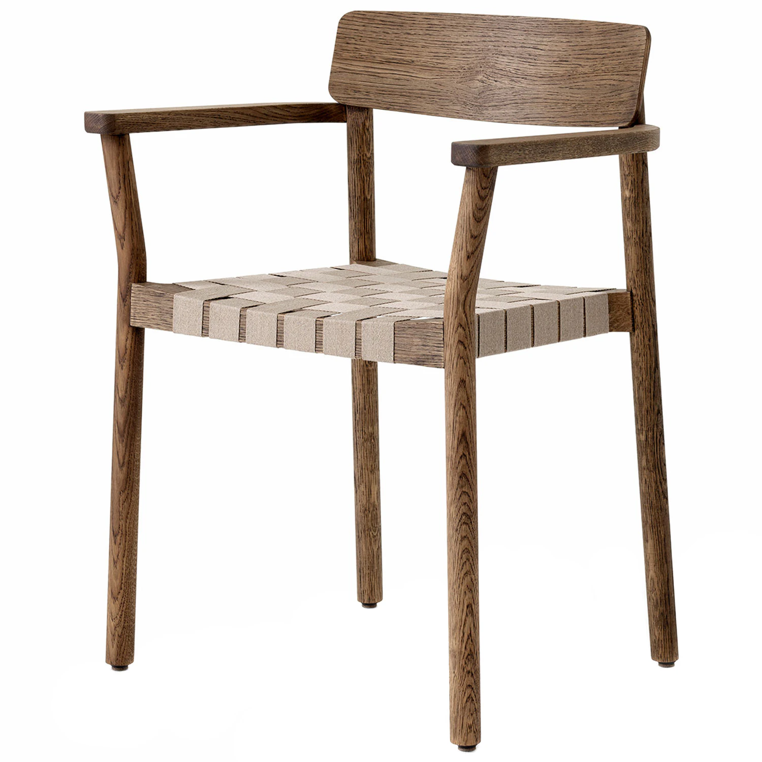 &Tradition Betty Tk9 Karmstol R&ouml;kt / Naturligt V&auml;vband - Stolar Ek R&ouml;kt Ek - 135569A017