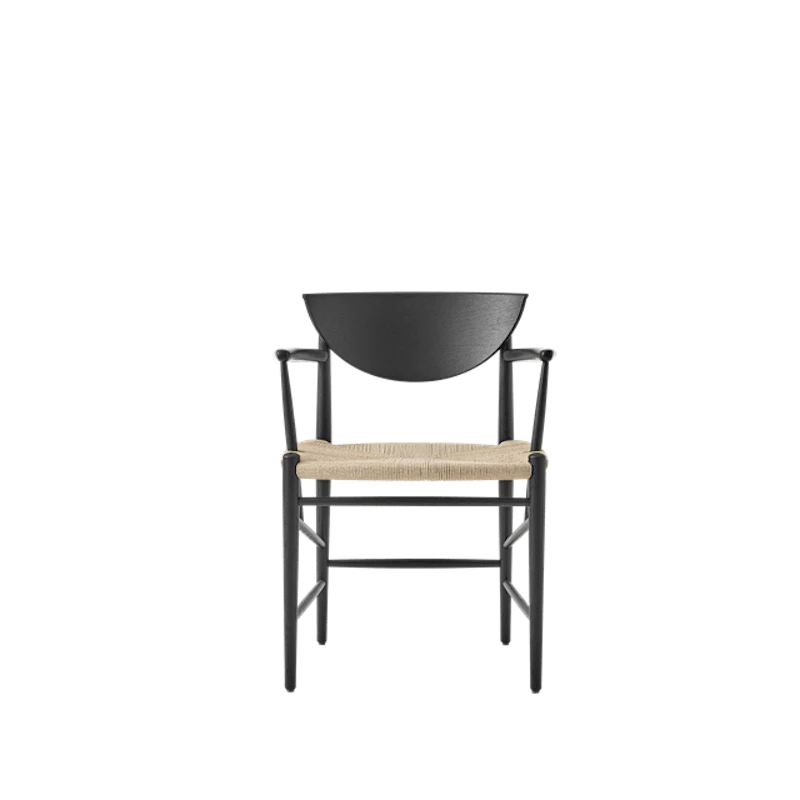 Drawn HM4 Matstol Med Armstöd Svart Ek