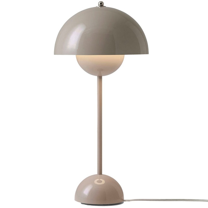 Flowerpot VP3 Bordslampa Gjord av PVC, Gjord av lackad metall, Grey Beige