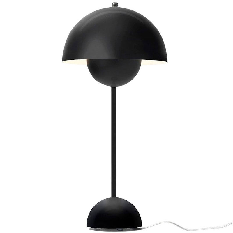 Flowerpot VP3 Bordslampa Gjord av PVC, Gjord av lackad metall, Matt Black