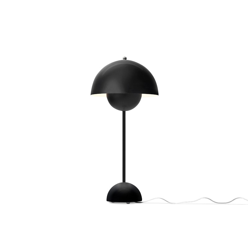 Flowerpot VP3 Bordslampa Gjord av PVC, Gjord av lackad metall, Matt Black