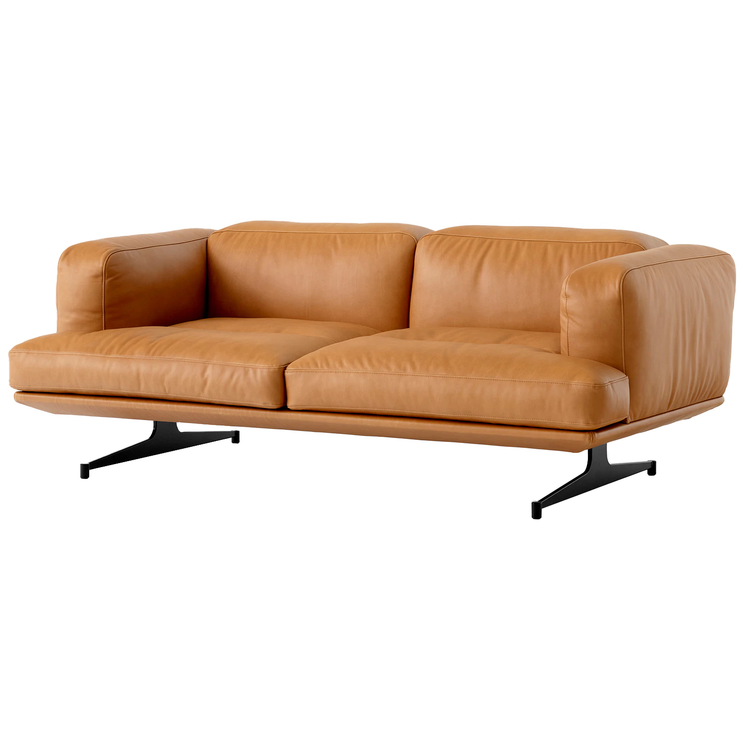 &Tradition Inland Av22 2-sitssoffa Noble Cognac / Warm Black - 2-sitssoffor L&auml;der Konjak - 134452A235A030A502