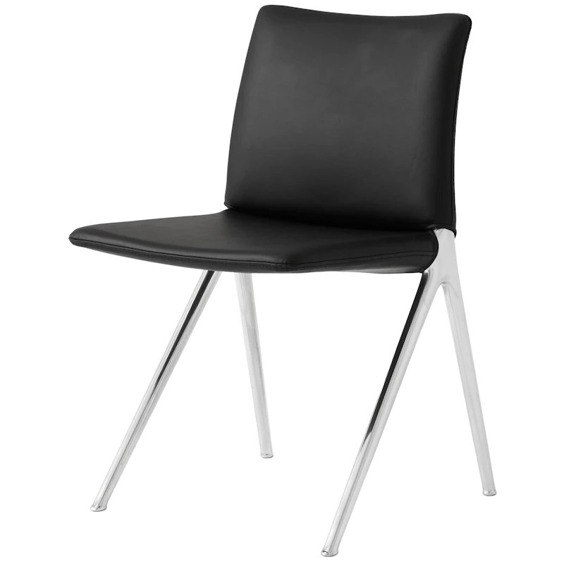 Kape IF7 Matstol, Aluminium / Svart Läder