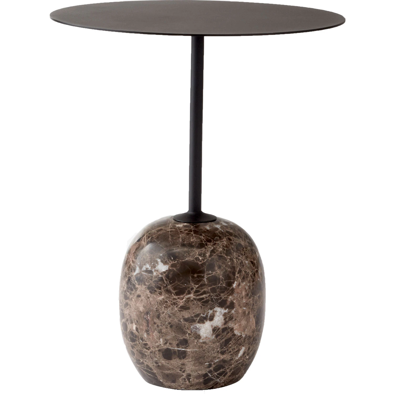 &Tradition Lato Ln8 Bord 40 Cm Warm Black / Emparador Marble - Soffbord Marmor Emperador Marble - 133027A408