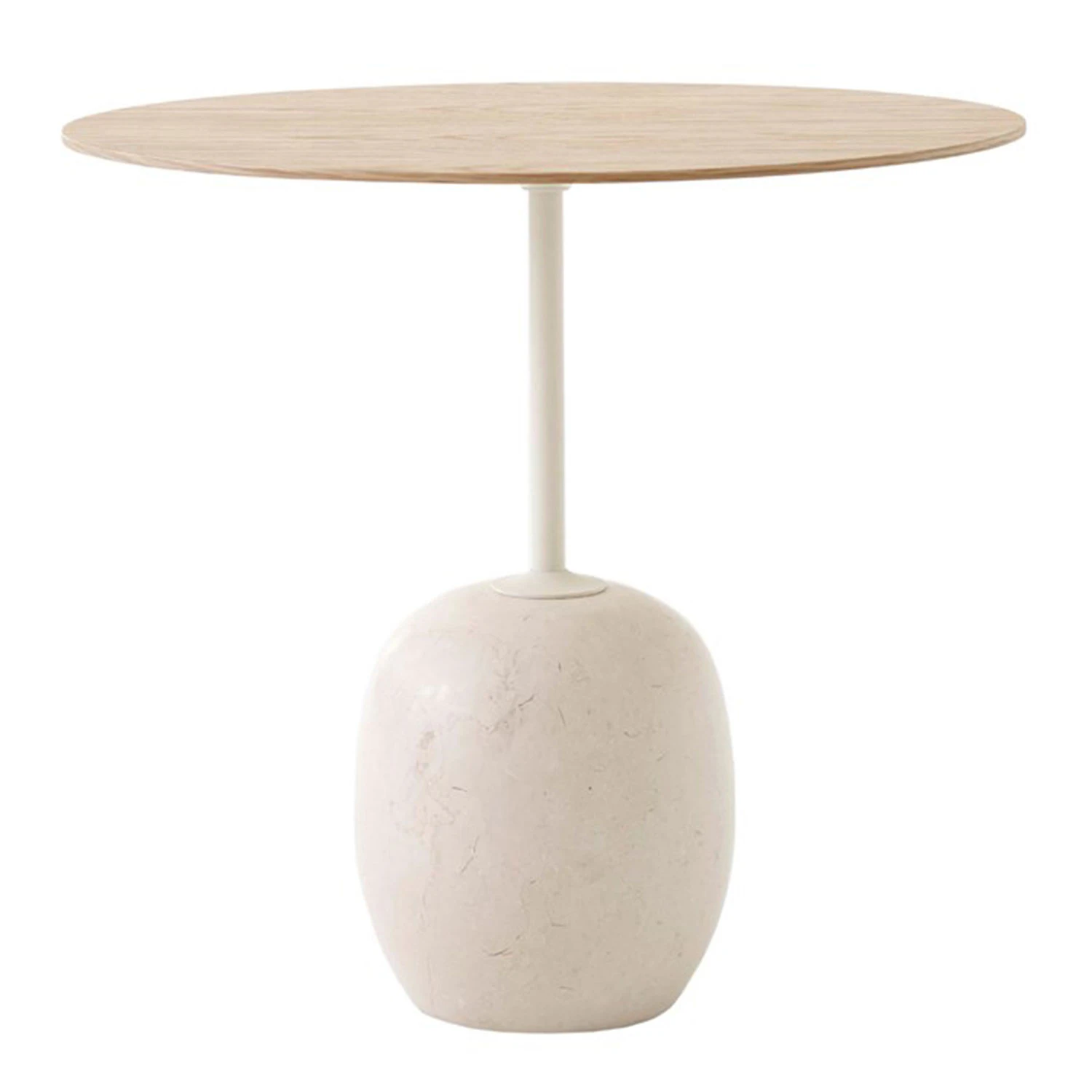 &Tradition Lato Ln9 Bord Oval Lackerad Ek / Crema Diva Marble - Soffbord Marmor Crema Diva Marble - 133035A306