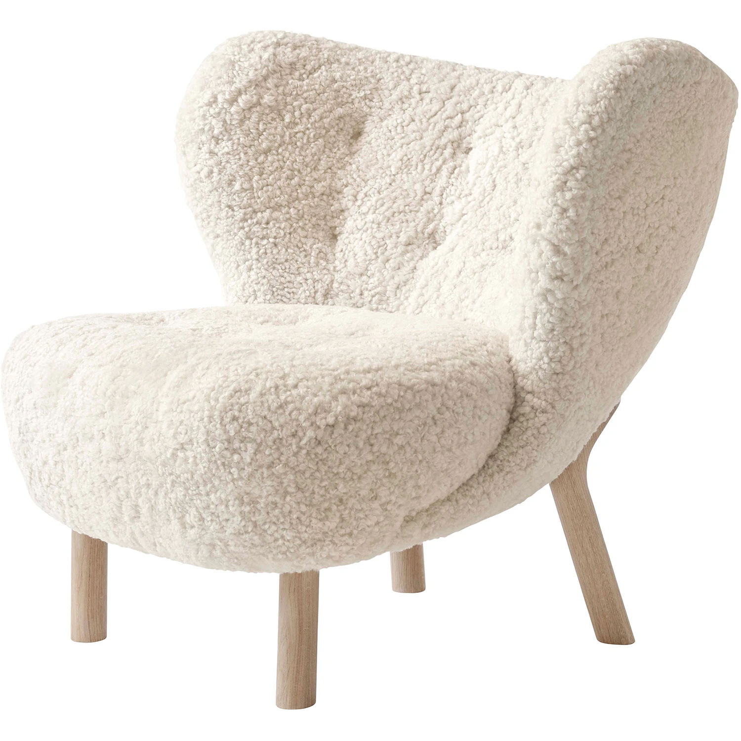 &Tradition Lilla Petra Vb1 Loungestol Moonlight / Oljad Ek - F&aring;t&ouml;ljer F&aring;rskinn Sheepskin Moonlight - 134424A235A042A745