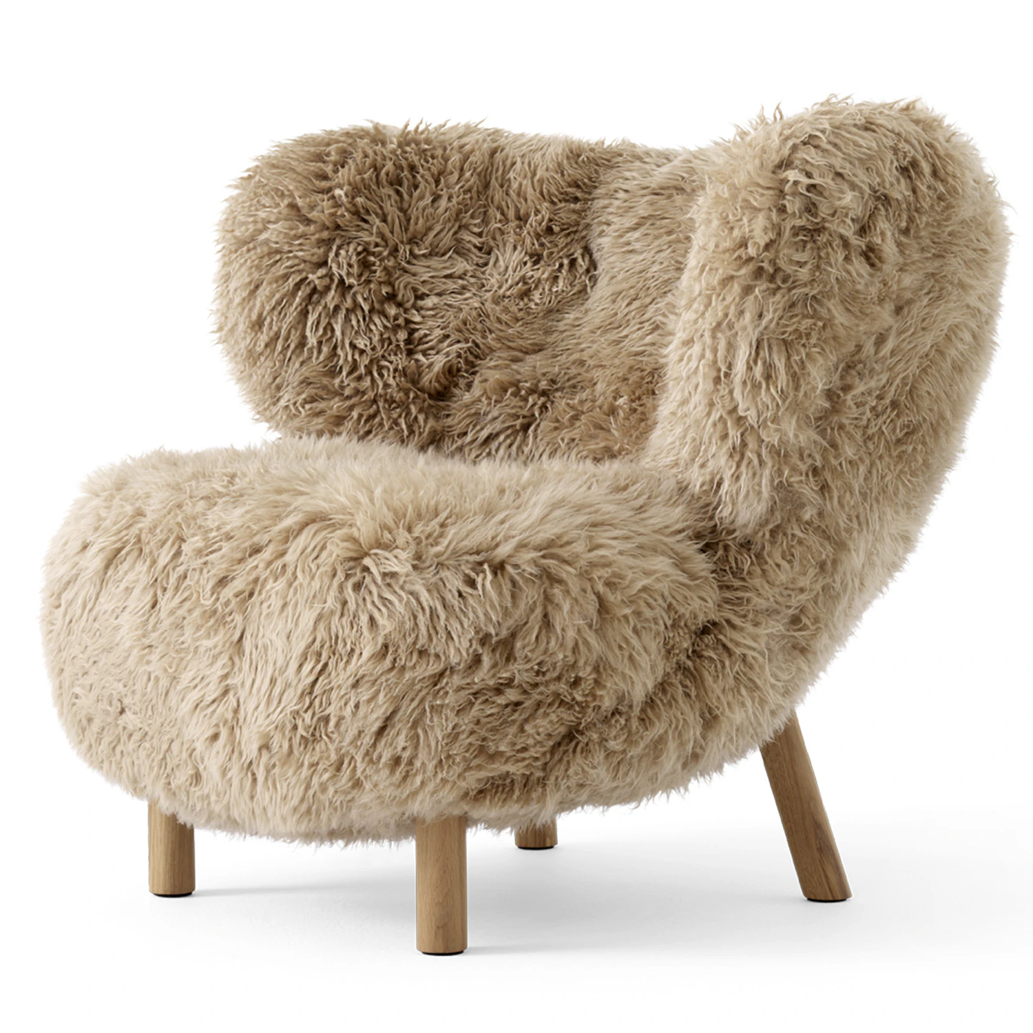 &Tradition Lilla Petra Vb1 Loungestol Honey / Oljad Ek - F&aring;t&ouml;ljer F&aring;rskinn Sheepskin Honey - 134424A235A041A738