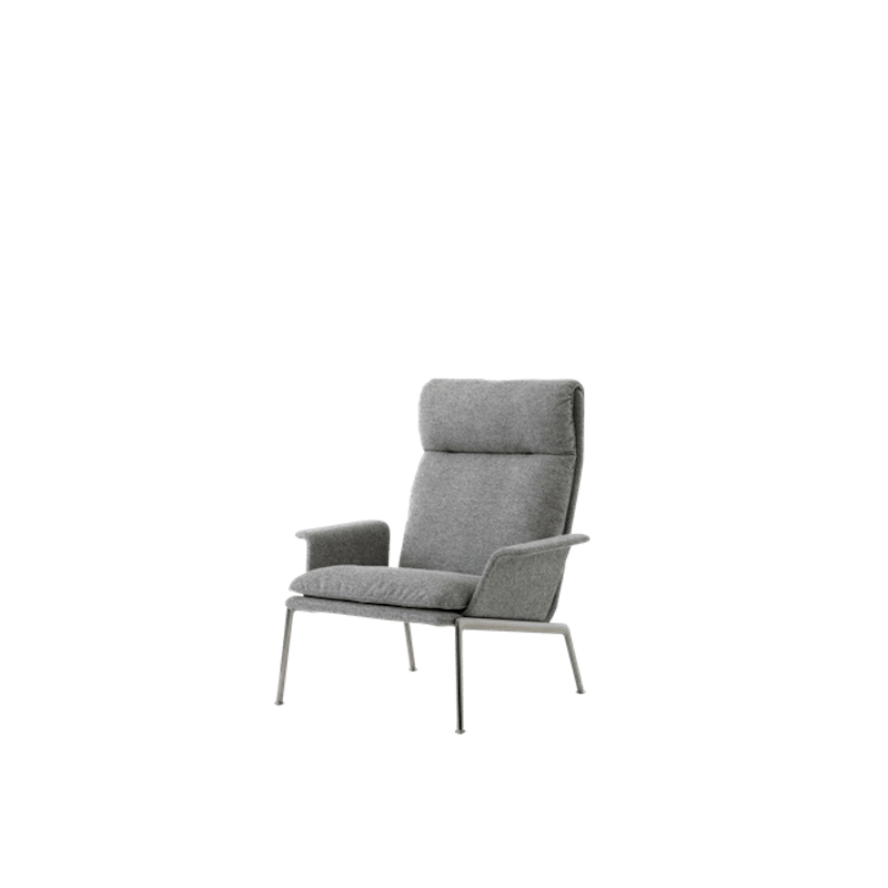 Muno LN17 Fåtölj Med Armstöd & Hög Rygg Mörk Krom/Hallingdal 0126