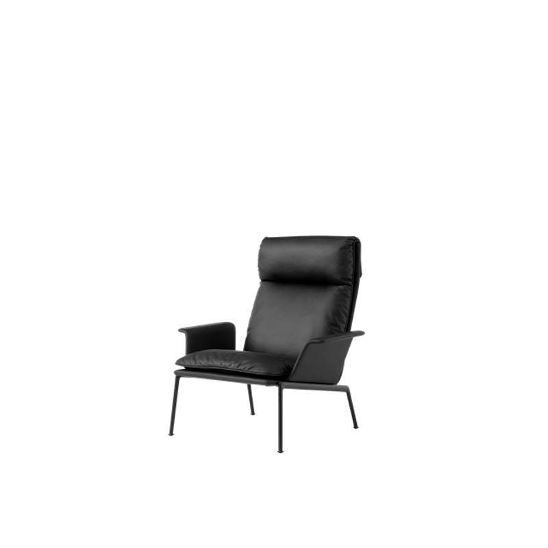 Muno LN17 Fåtölj Med Armstöd & Hög Rygg Varm Svart/Noble Leather Black