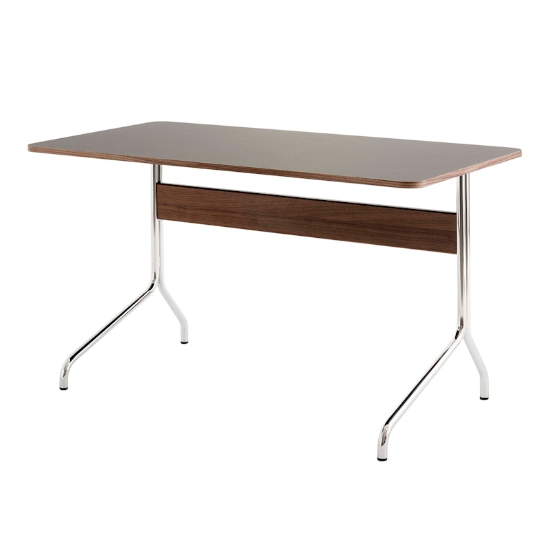 Pavilion AV16 Skrivbord, Iron / Walnut / Chrome Legs
