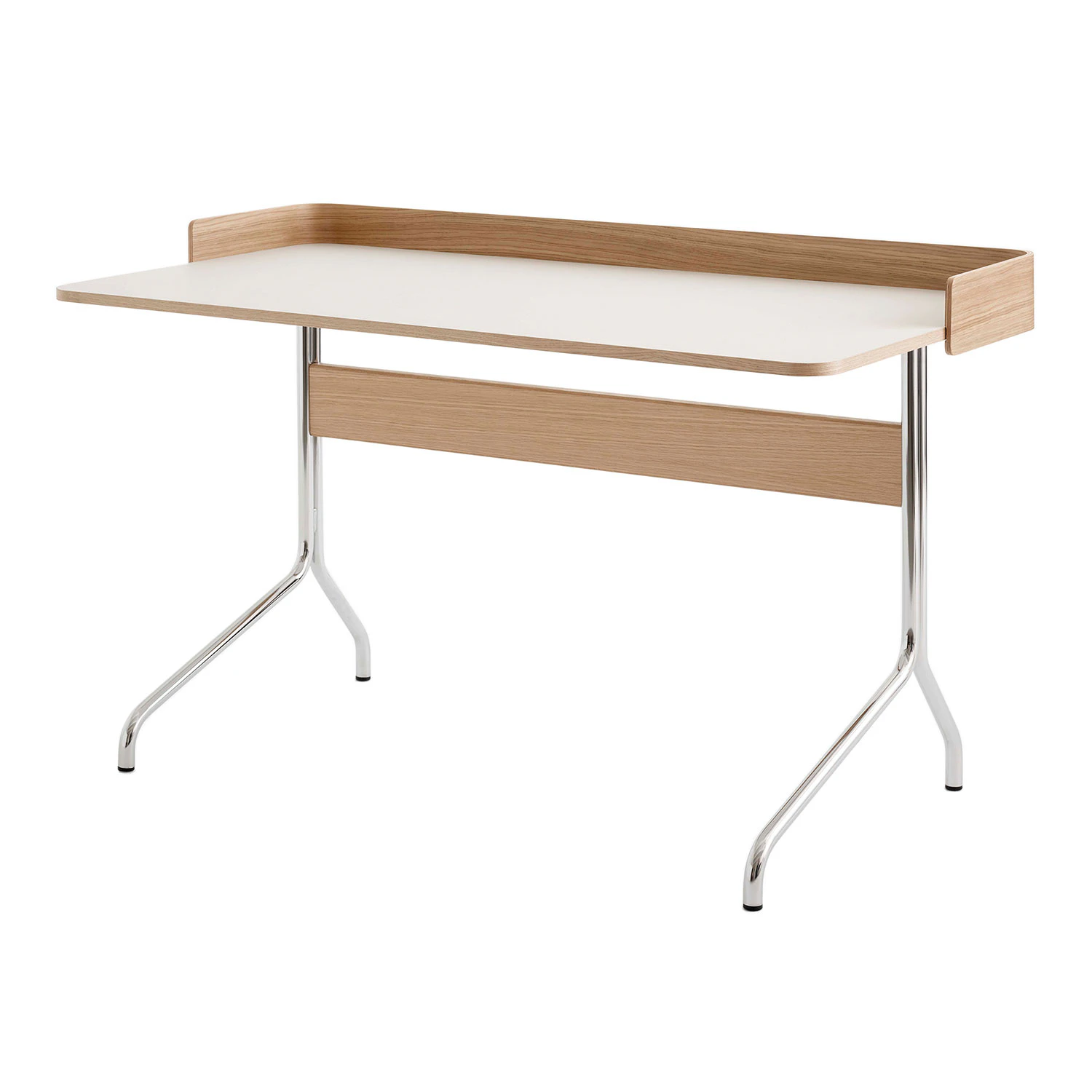 &Tradition Pavilion Av17 Skrivbord Mushroom / Oak / Chrome Leg - Skrivbord St&aring;l Ek - 132986A333A063