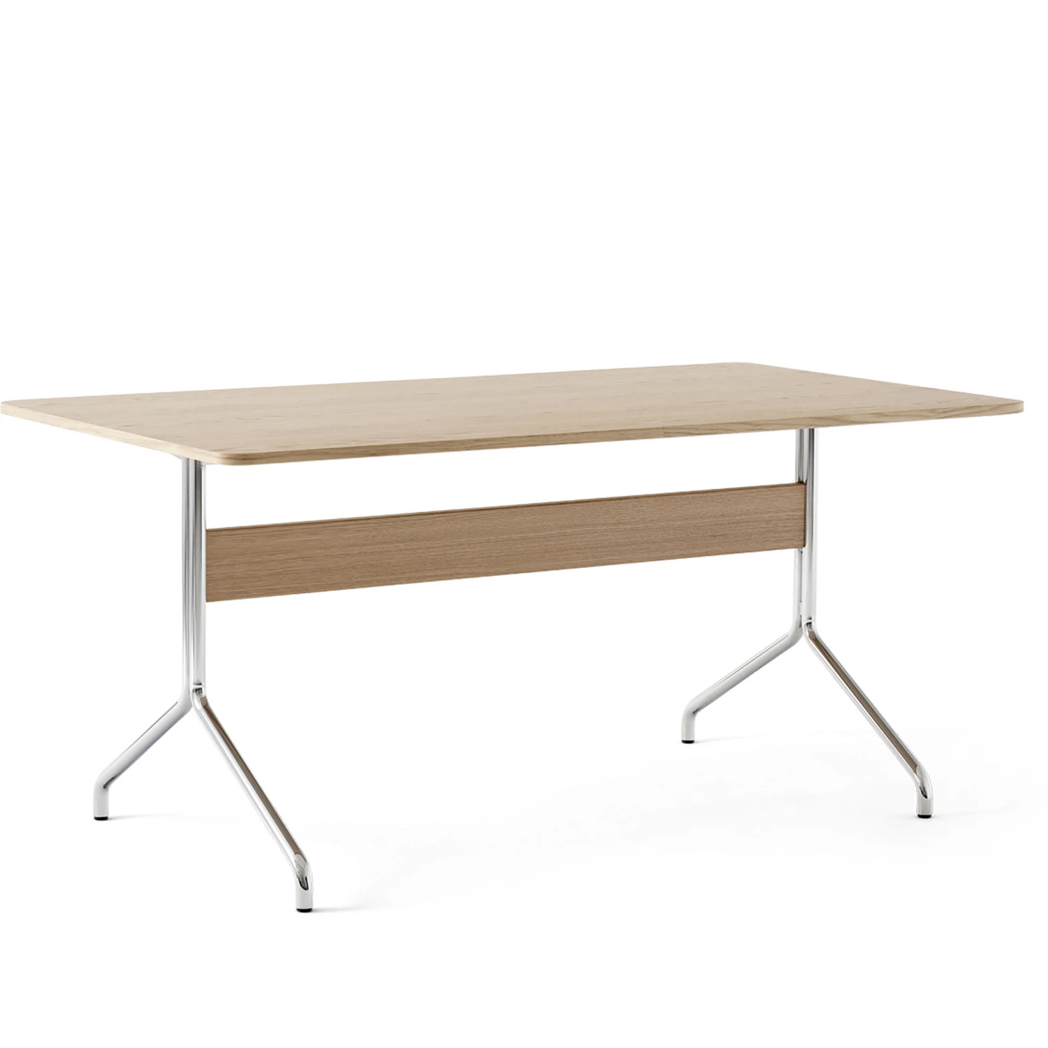 &Tradition Pavilion Av18 Matbord 160x90 Cm Ek/krom - Matbord & Barbord Fan&eacute;r Ek - 132992A276A086