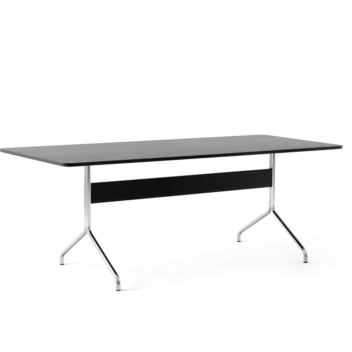 &Tradition Pavilion Av19 Matbord 200x90 Cm Svart Ek/krom - Matbord & Barbord Fan&eacute;r Svart Ek - 132994A262A087