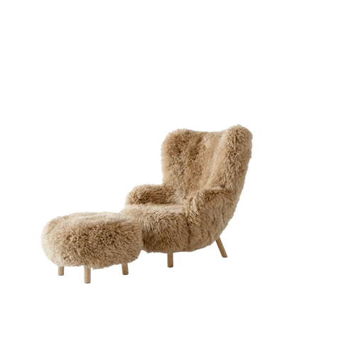 &Tradition Petra Vb3 F&aring;t&ouml;lj F&aring;rskinn Honey 50/oljad Ek Inkl. Atd1 Puff - F&aring;t&ouml;ljer Polyester Oljad Ek - 135657A235A041A738