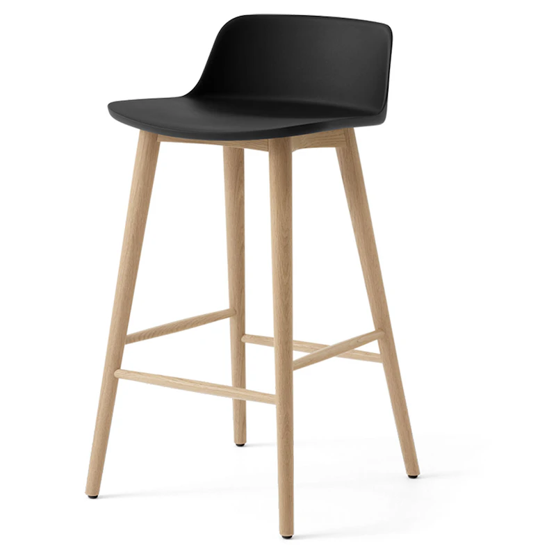 Rely HW118 Lågt Ryggstöd 65 cm, Lackerad Ek / Svart