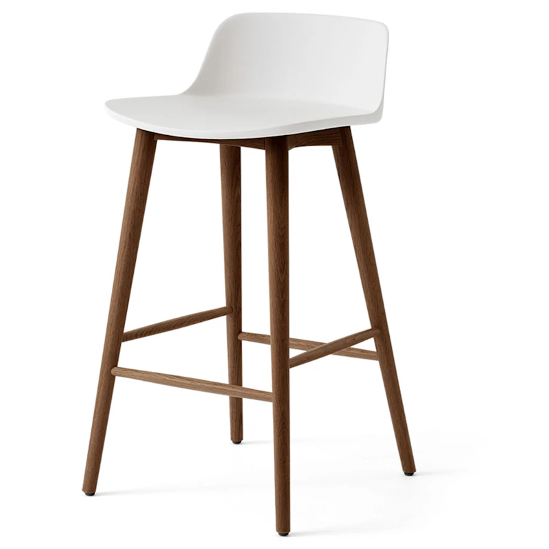 Rely HW118 Lågt Ryggstöd 65 cm, Lackerad Valnöt / Vit