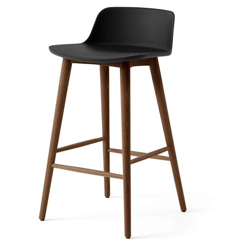 Rely HW118 Lågt Ryggstöd 65 cm, Lackerad Valnöt / Svart