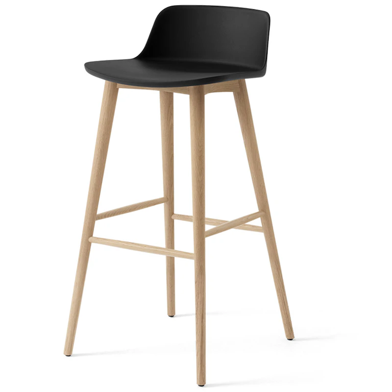 Rely HW123 Lågt Ryggstöd 75 cm, Lackerad Ek / Svart