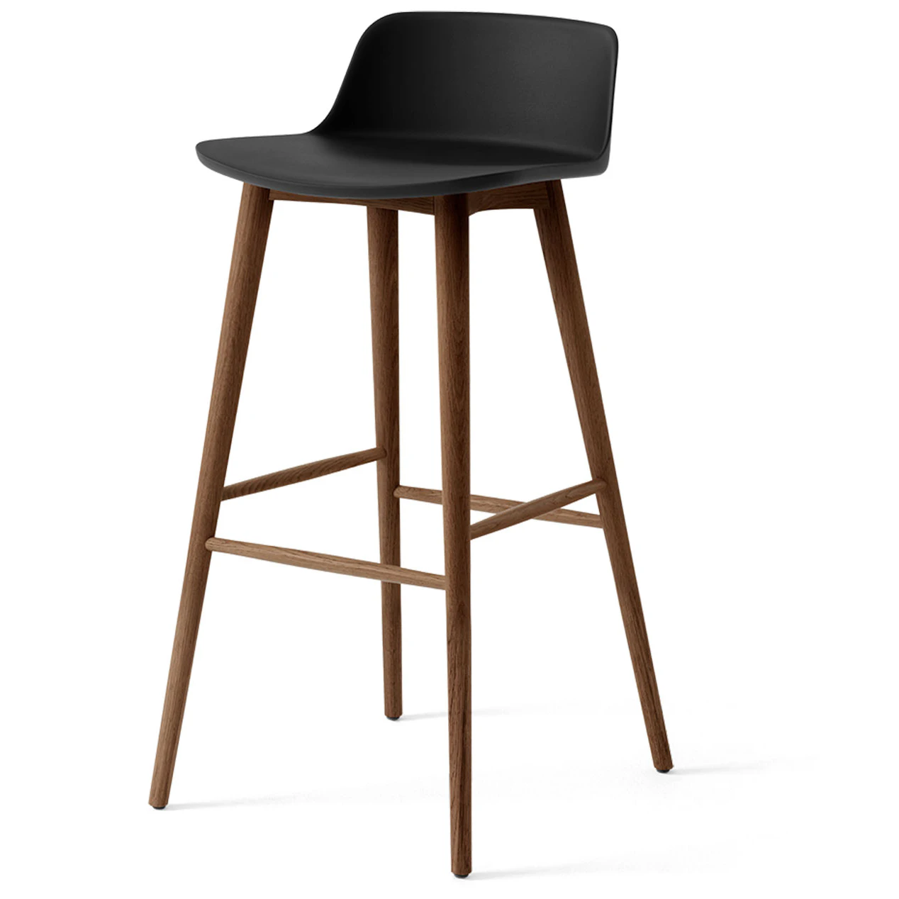 &Tradition Rely Hw123 L&aring;gt Ryggst&ouml;d 75 Cm Lackerad Valn&ouml;t / Svart - Barstolar & Pallar &Aring;tervinningsbar Polypropen Svart - 155764A066