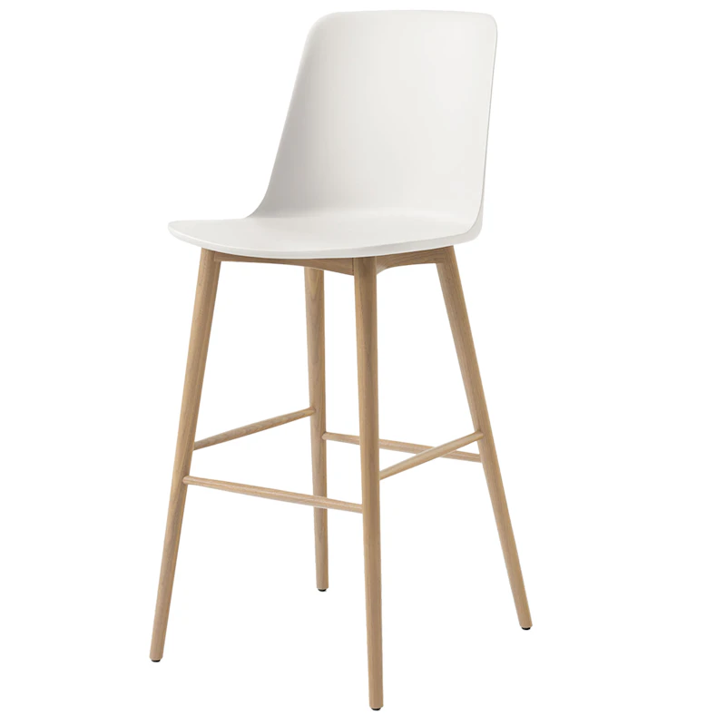 Rely HW133 Högt Ryggstöd 75 cm, Lackerad Ek / Vit