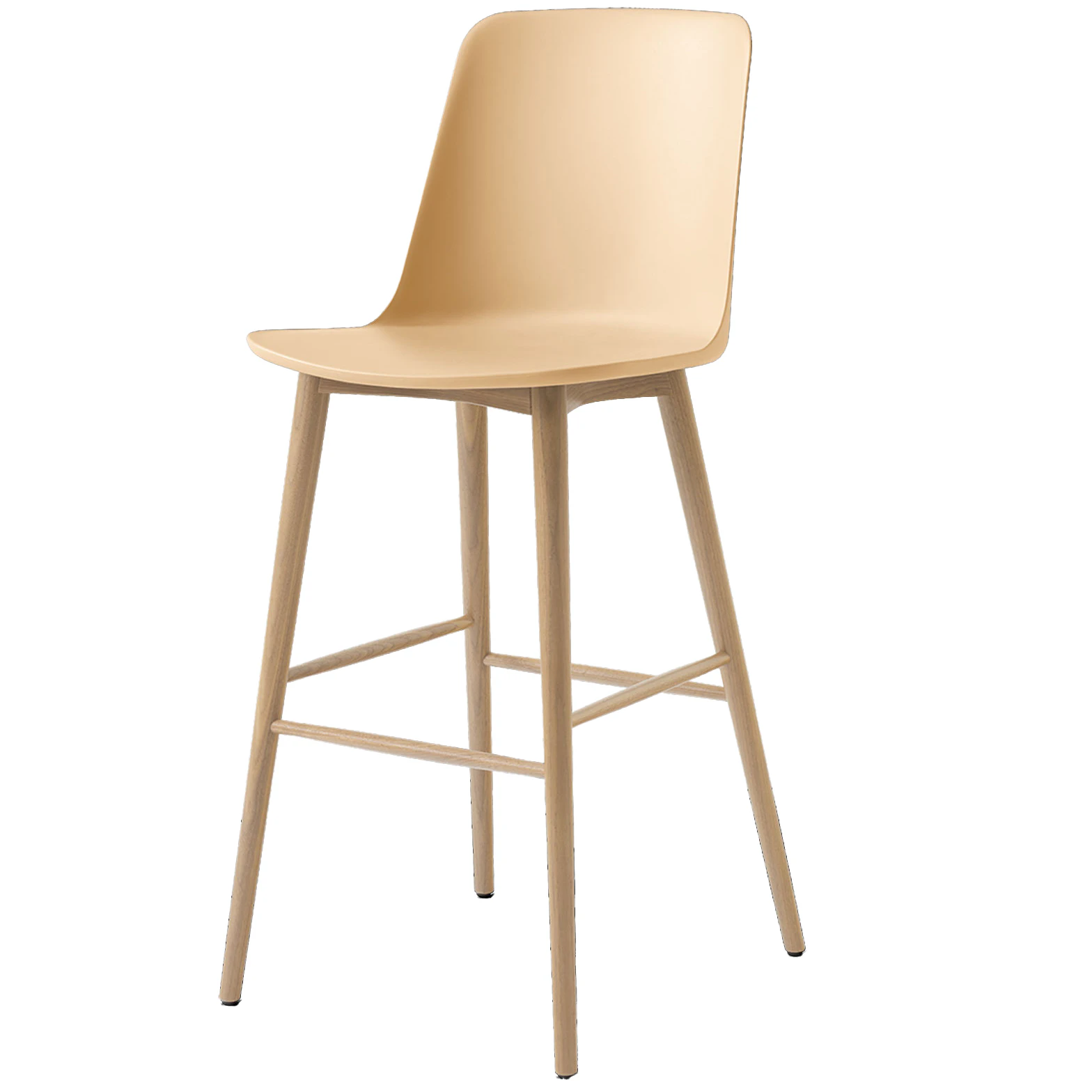 &Tradition Rely Hw133 H&ouml;gt Ryggst&ouml;d 75 Cm Lackerad Ek / Beige Sand - Barstolar &Aring;tervinningsbar Polypropen Lackerad Ek - 155803A067