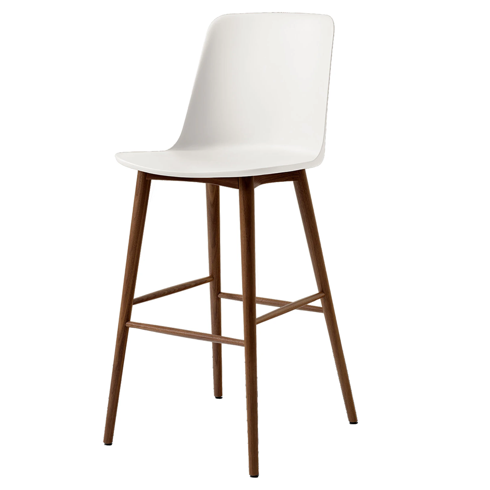 &Tradition Rely Hw133 H&ouml;gt Ryggst&ouml;d 75 Cm Lackerad Valn&ouml;t / Vit - Barstolar &Aring;tervinningsbar Polypropen Vit - 155804A061