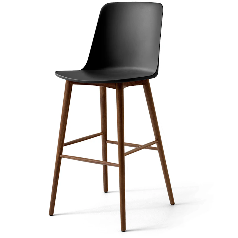 Rely HW133 Högt Ryggstöd 75 cm, Lackerad Valnöt / Svart