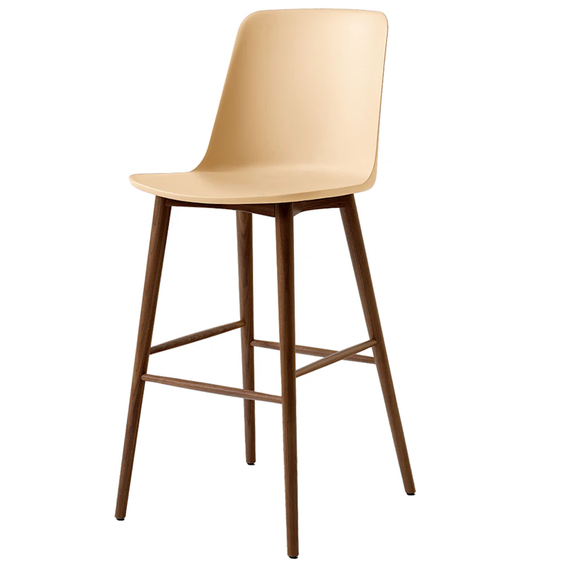 Rely HW133 Högt Ryggstöd 75 cm, Lackerad Valnöt / Beige Sand