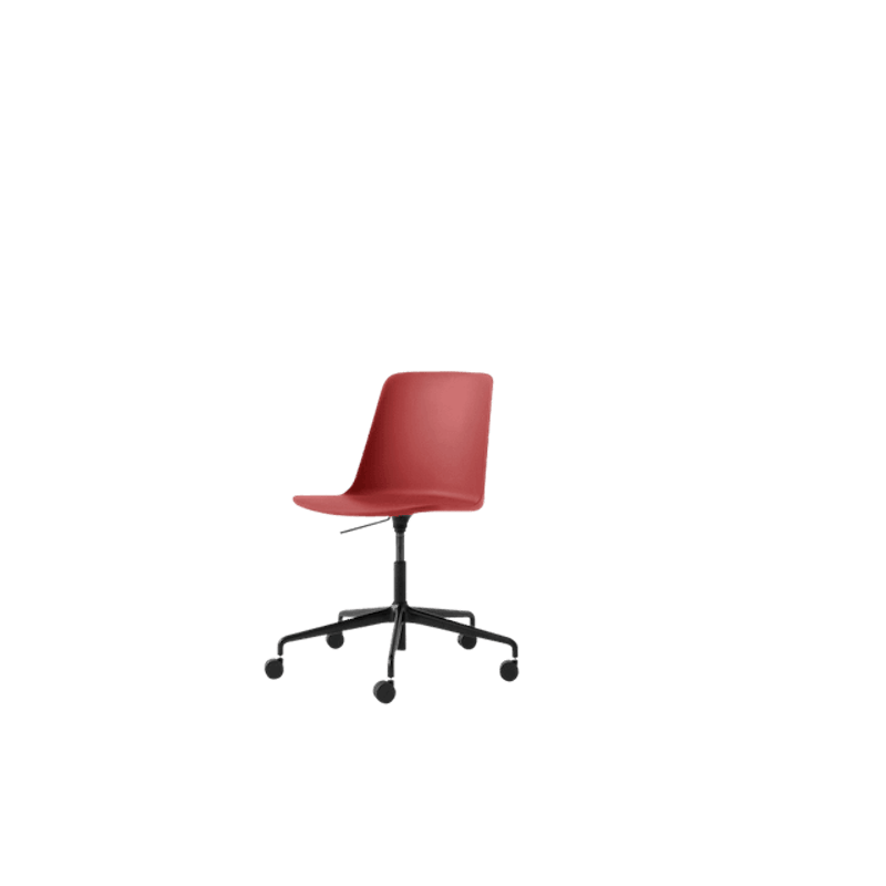 Rely HW28 Matstol Utan Armstöd Swivel Med Hjul Vermilion Red/Svart