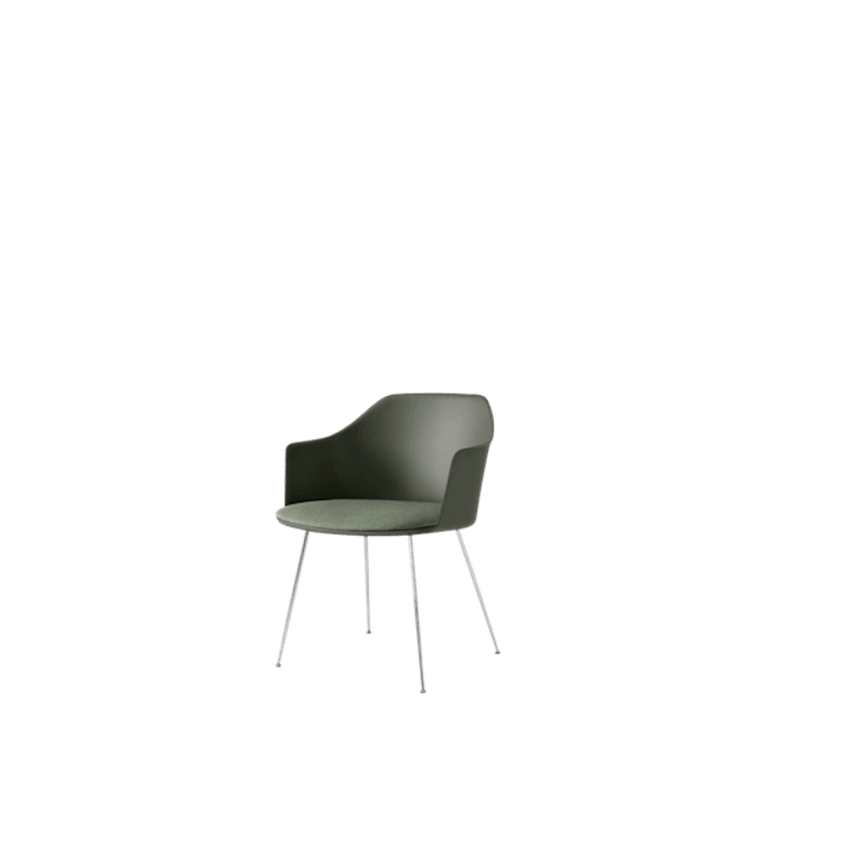 Rely HW34 Matstol Med Armstöd Polstrad Sits Bronze Green/Krom/Canvas 0926