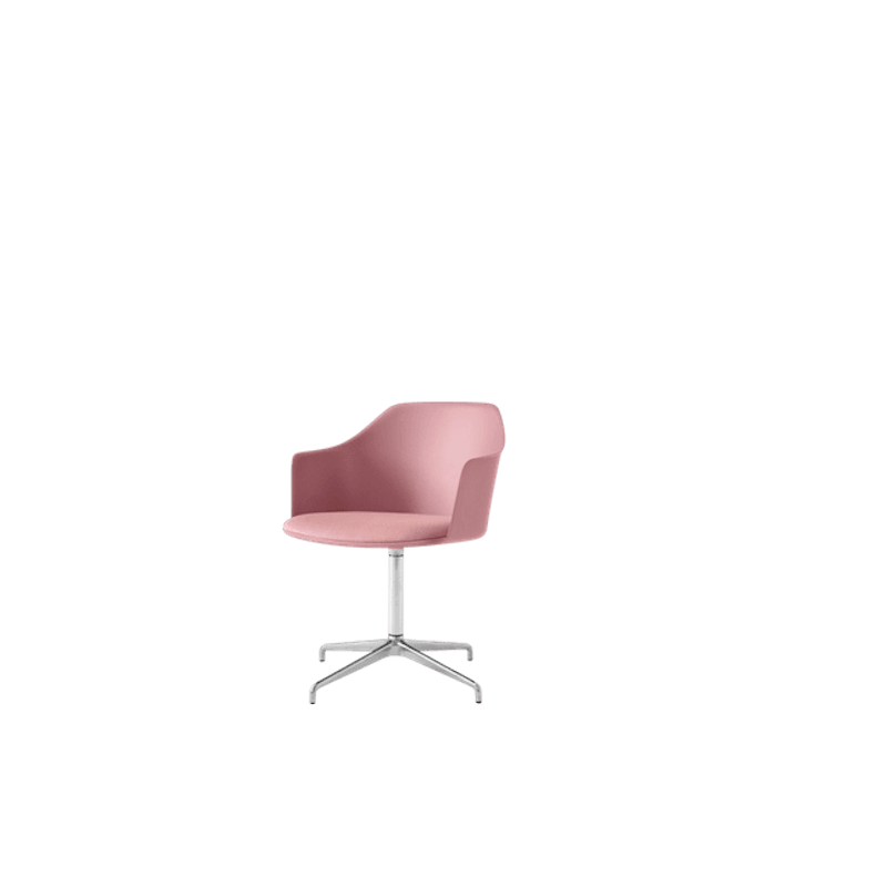 Rely HW39 Matstol Med Armstöd Swivel Polstrad Sits Soft Pink/Aluminium/Vidar 0622