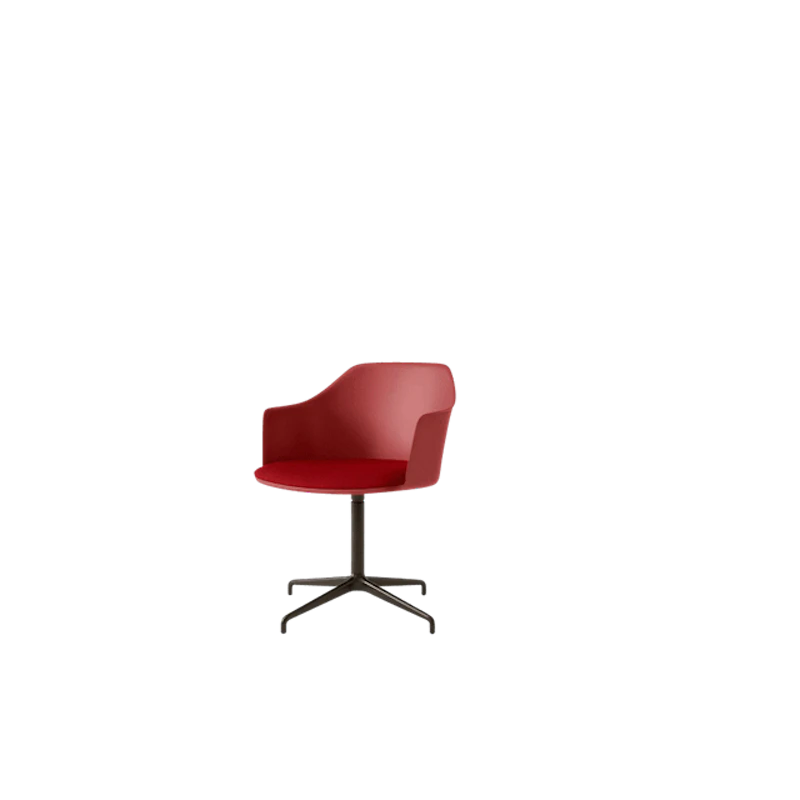 Rely HW39 Matstol Med Armstöd Swivel Polstrad Sits Vermilion Red/Bronze/Vidar 0556