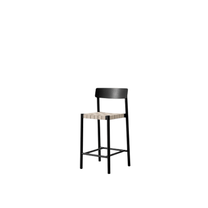 Betty TK12 Counterstol Svartlackerad Ask/Natur Linneflätning