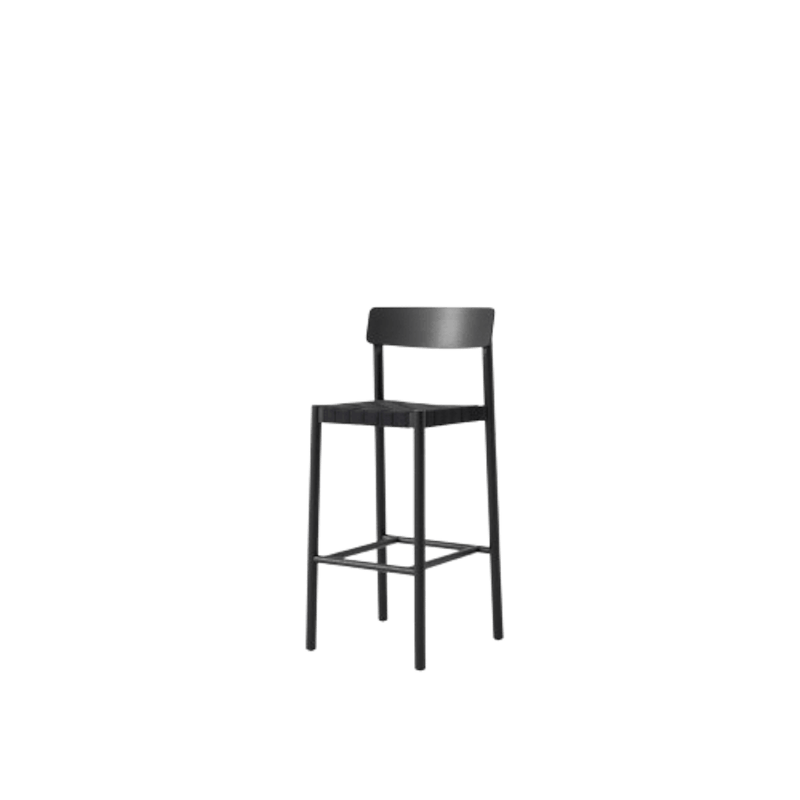 Betty TK15 Barstol Svartlackerad Ask/Svart Linneflätning