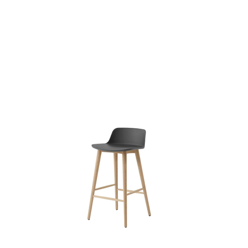 &Tradition Rely HW118 Barstol Lav Ryg Lakeret Eg/Stone Grey