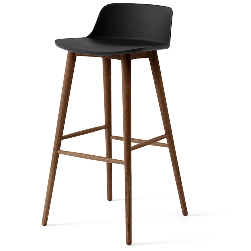 Rely HW123 Lågt Ryggstöd 75 cm, Lackerad Valnöt / Svart