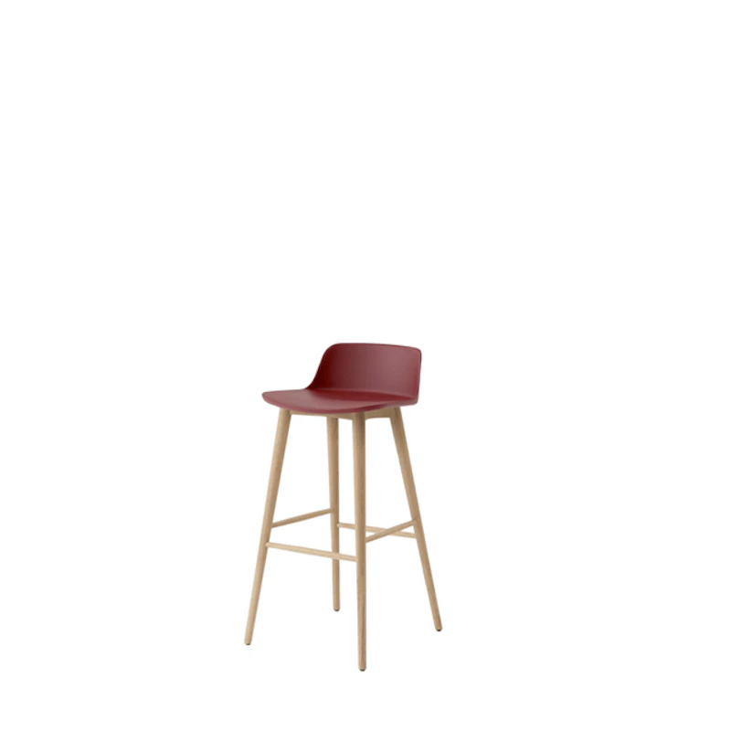&Tradition Rely HW123 Barstol Lav Ryg Lakeret Eg/Rødbrun