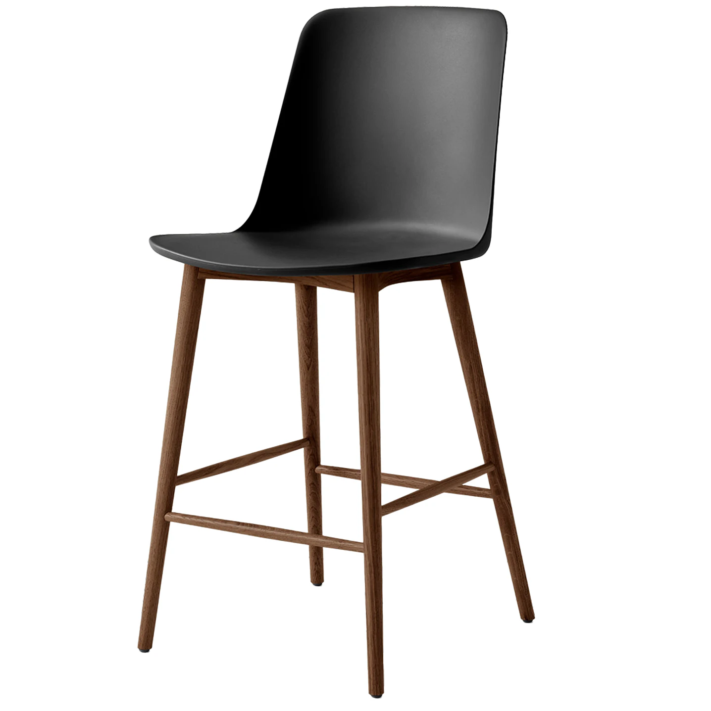 &Tradition Rely Hw128 H&ouml;gt Ryggst&ouml;d 65 Cm Lackerad Valn&ouml;t / Svart - Barstolar &Aring;tervinningsbar Polypropen Svart - 155784A066