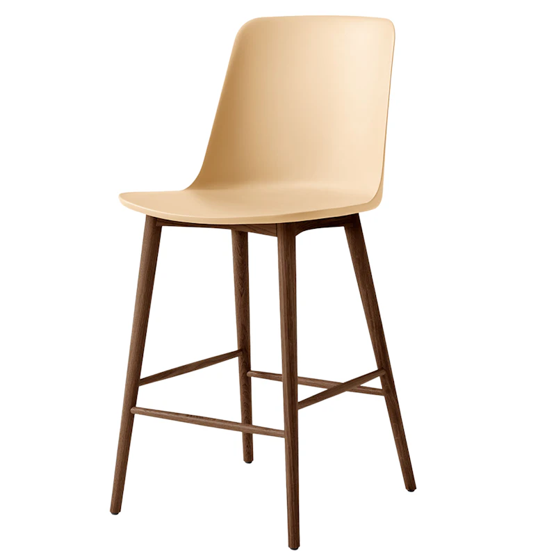 Rely HW128 Högt Ryggstöd 65 cm, Lackerad Valnöt / Beige Sand