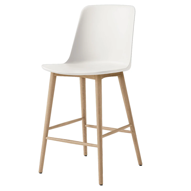 Rely HW128 Högt Ryggstöd 65 cm, Lackerad Ek / Vit